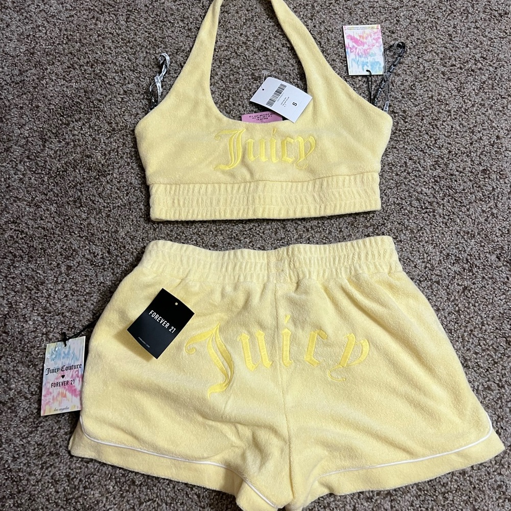 Juicy Couture x Forever 21 yellow terry set